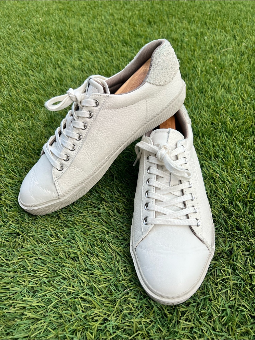 AllSaints Brody Leather Low Top Men’s Trainers White Size US 10 / EUR 43
